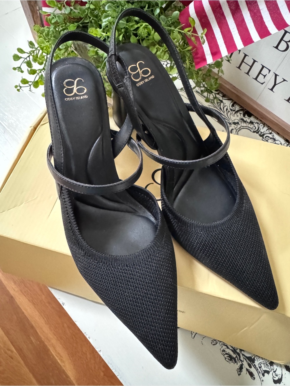 Cosy Island Black slingback heels. 8.5 NIB! - Picture 2 of 8